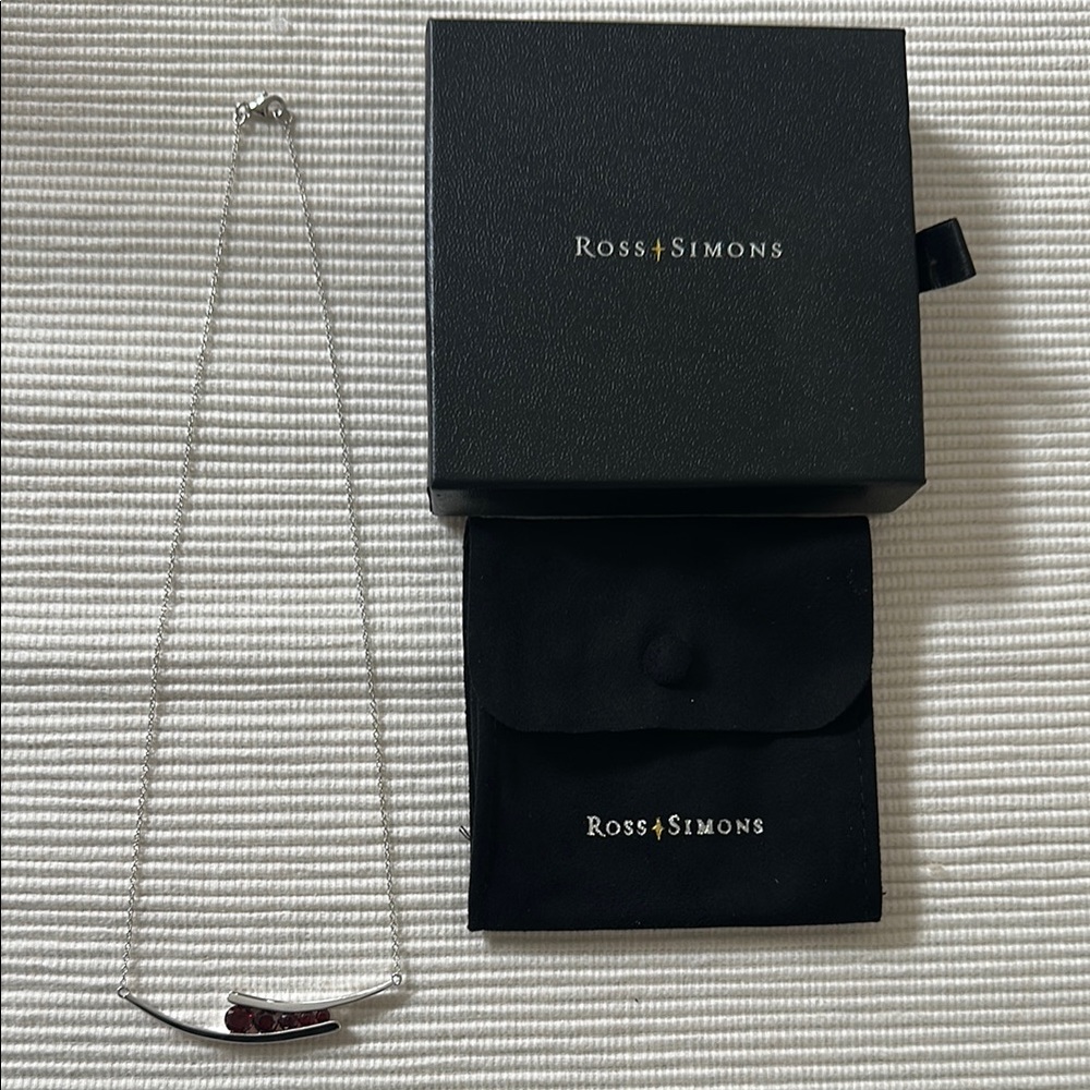 Ross-Simons Silver Necklace with Red Accent
